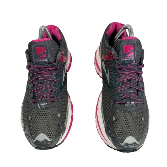 Brooks Glycerin 10 Womens 9.5 Running Sneakers Gray Pink Athletic Shoes - Picture 5 of 11
